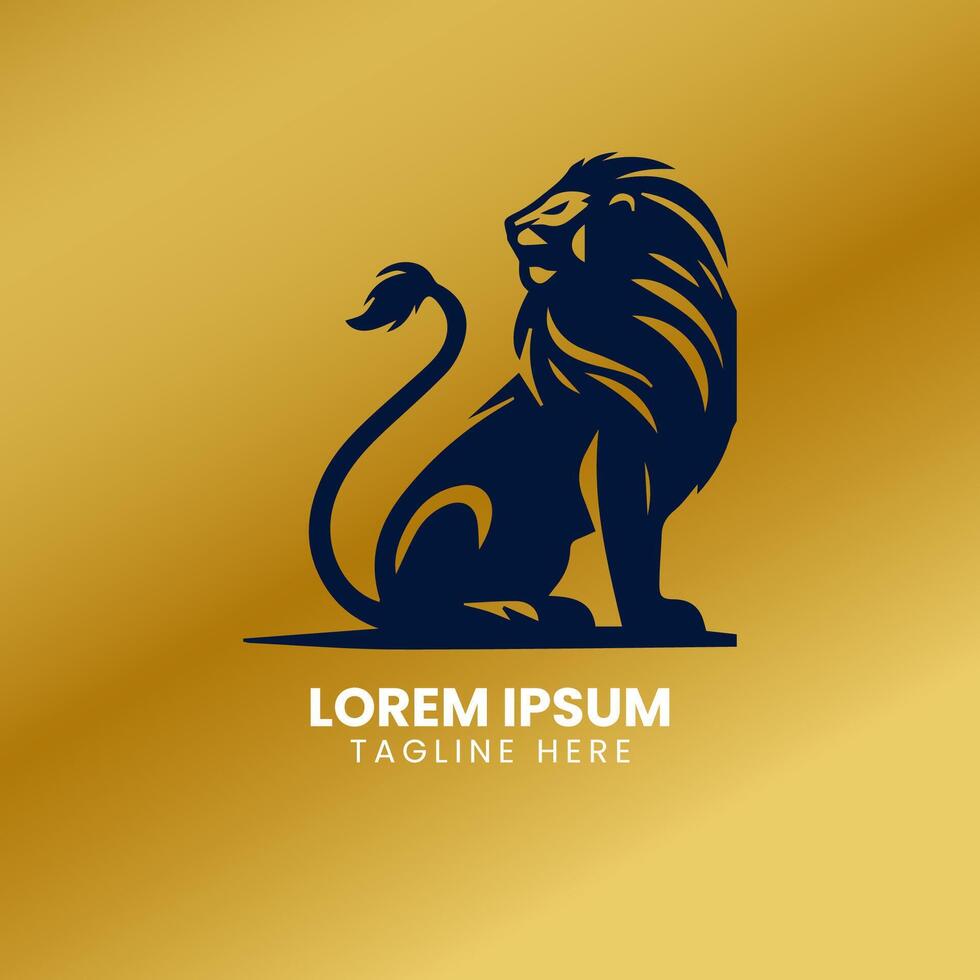 leeuw goud logo ontwerp vector sjabloon