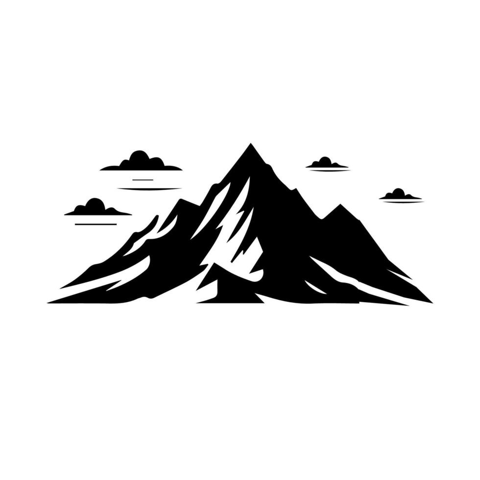 montain schets afbeeldingen. vector illustratie en logo.