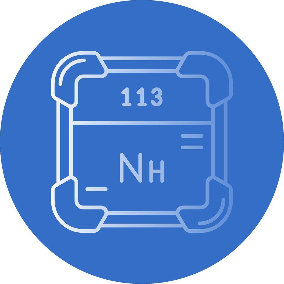 nihonium helling lijn cirkel icoon vector