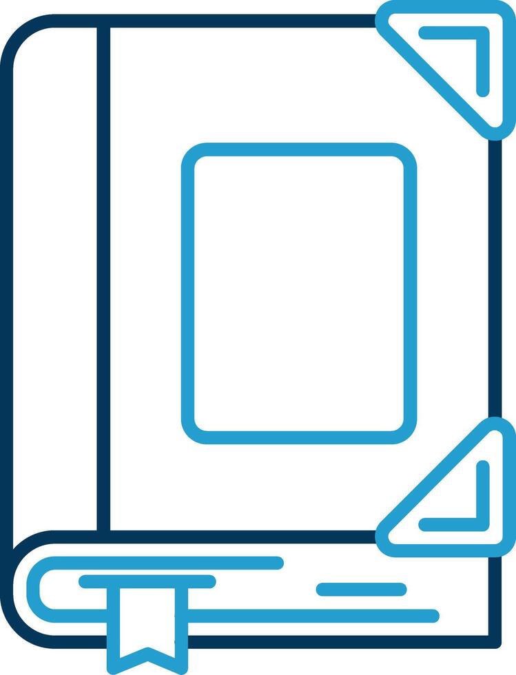 boek lijn blauw twee kleur icoon vector