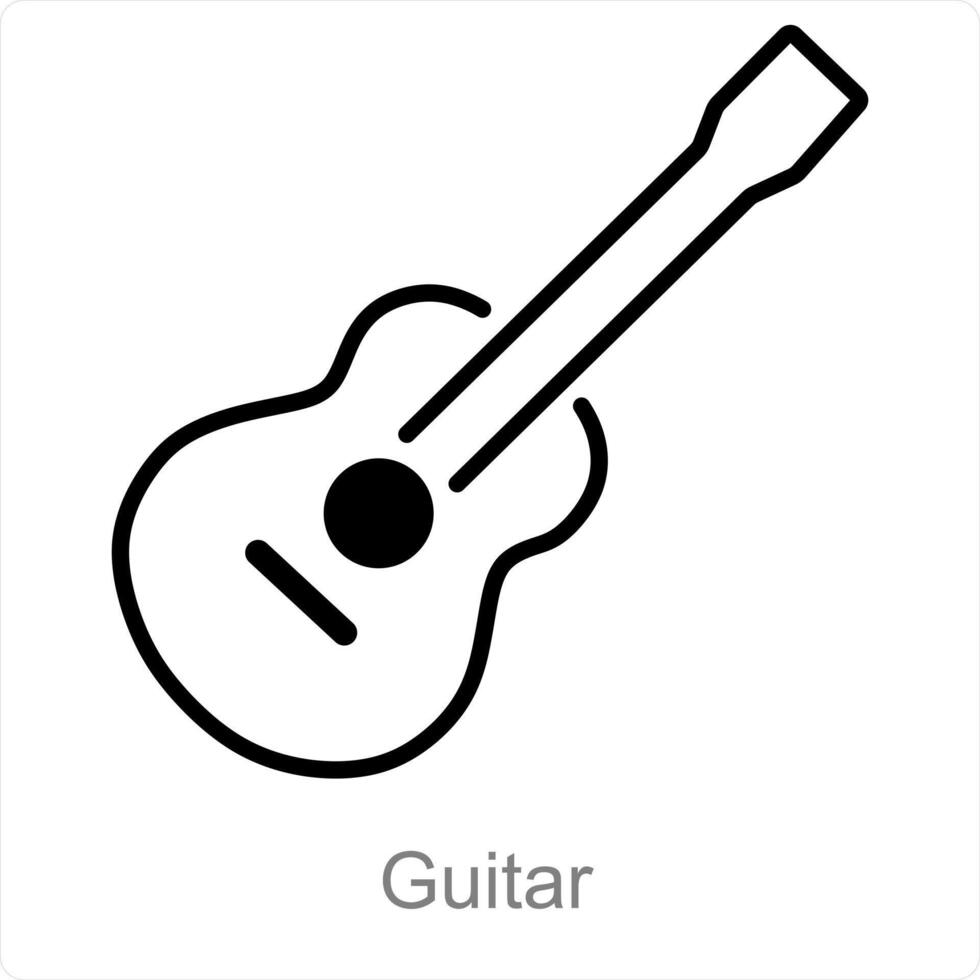 gitaar en muziek- icoon concept vector