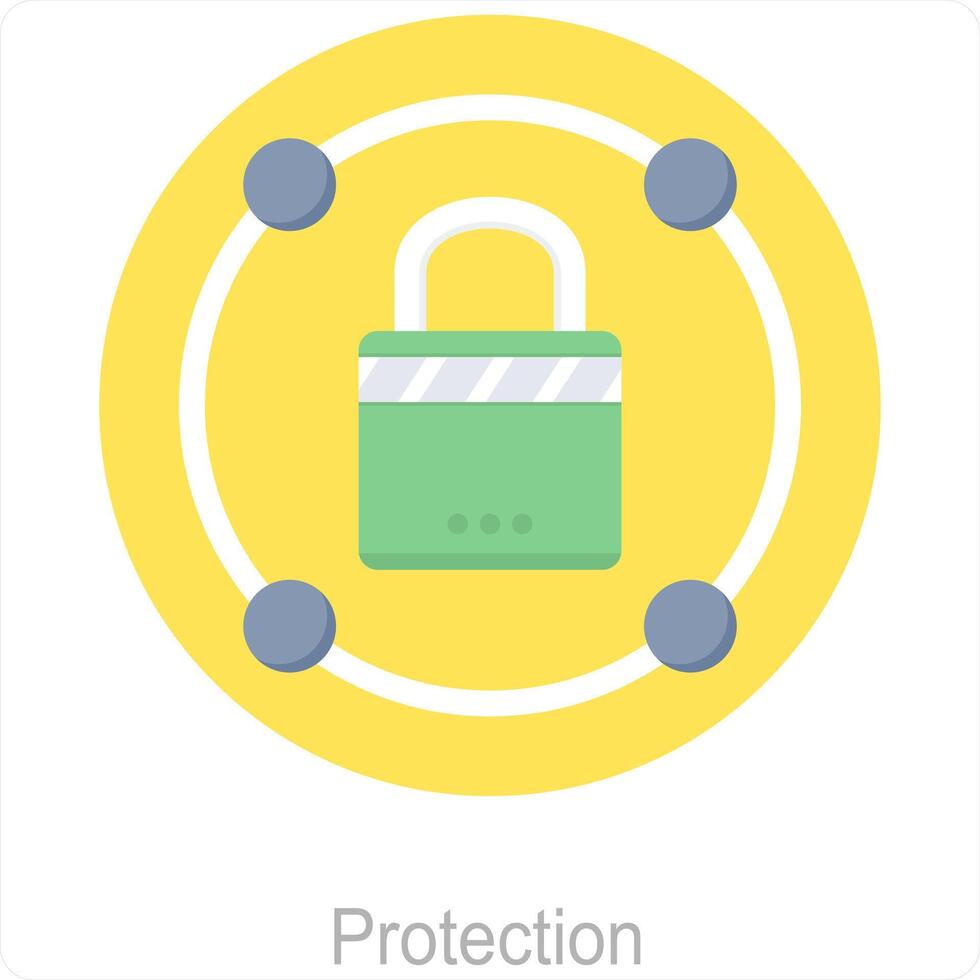 bescherming en slot icoon concept vector
