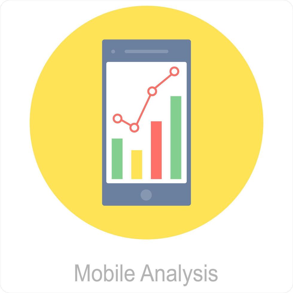 mobiel analyse en mobiel icoon concept vector