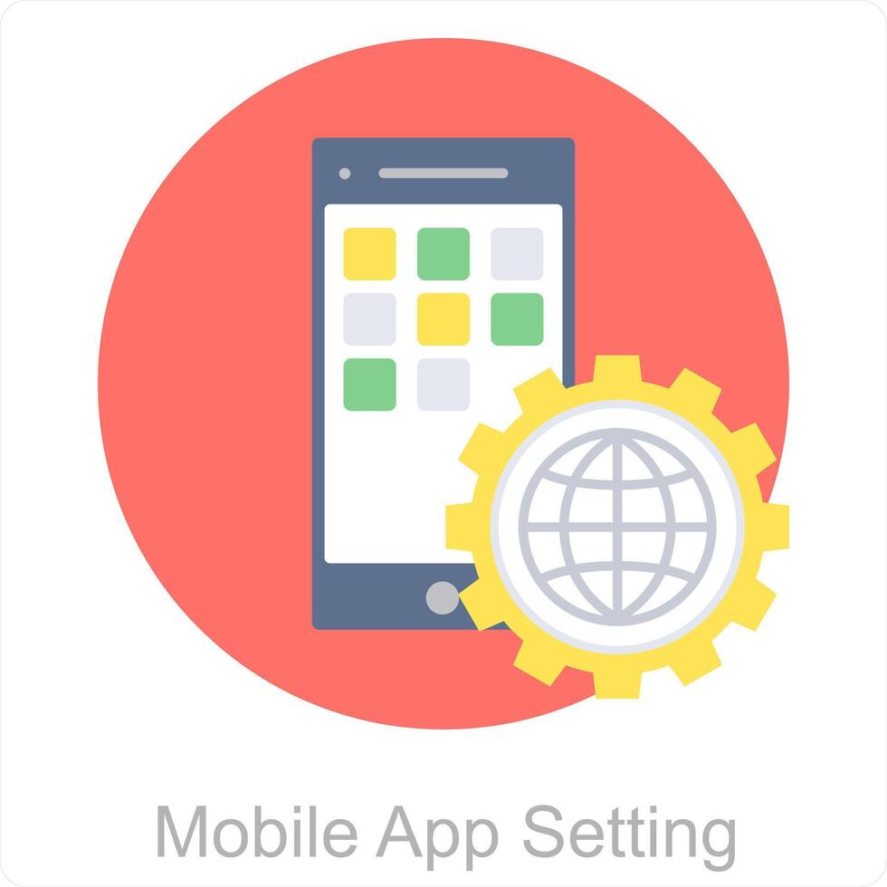 mobiel app instelling en mobiel icoon concept vector