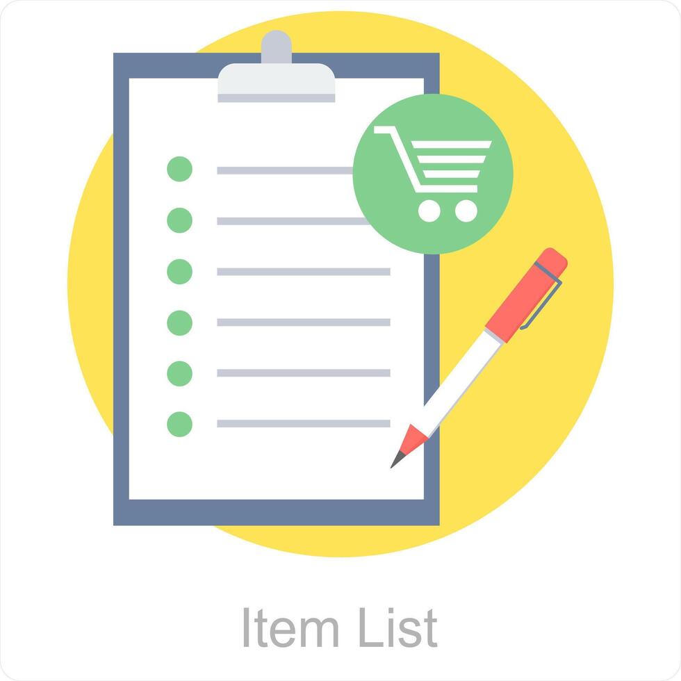 item lijst en lijst icoon concept vector