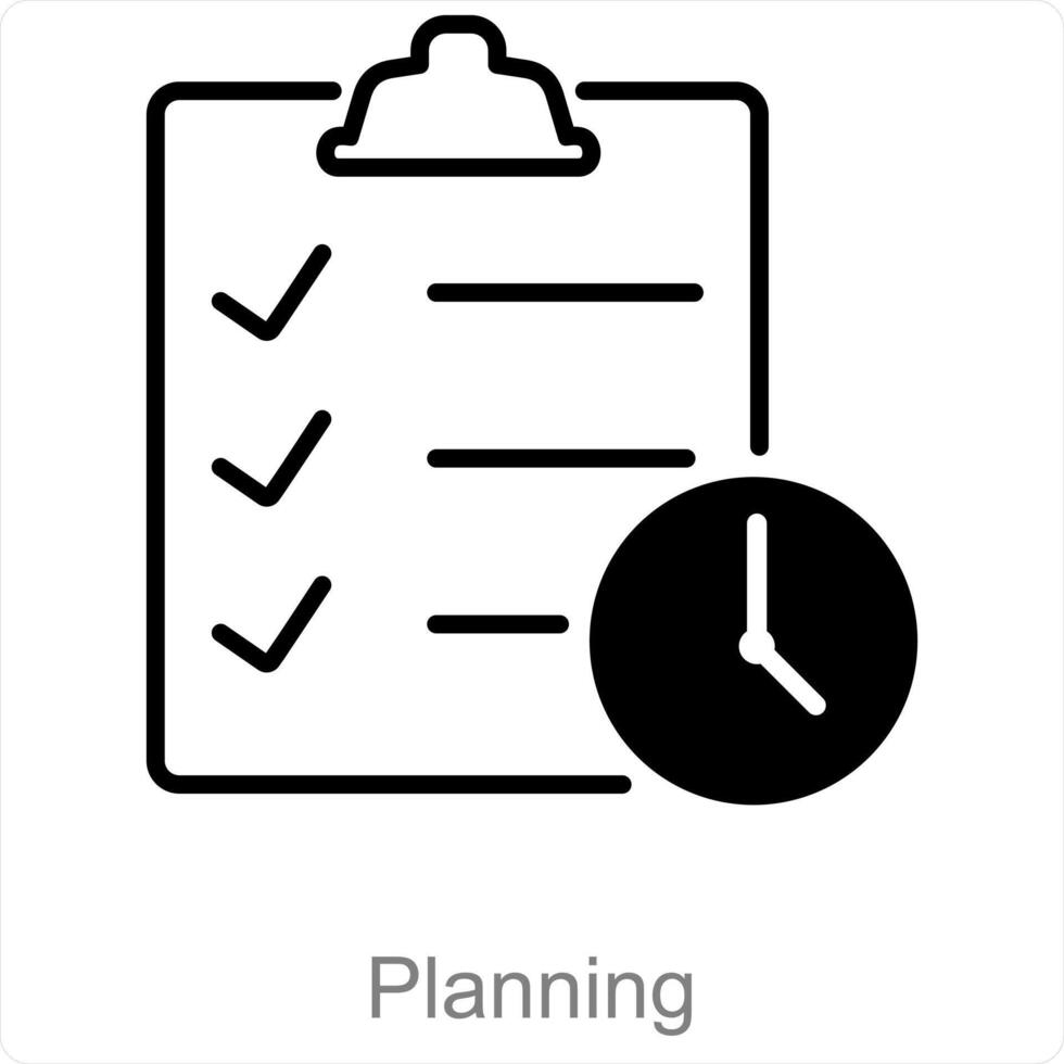 planning en doel icoon concept vector