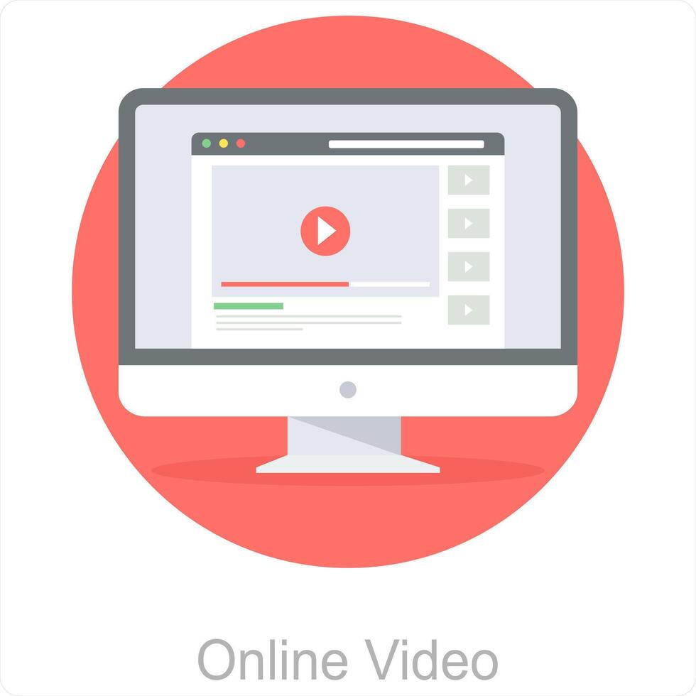 online video en online icoon concept vector