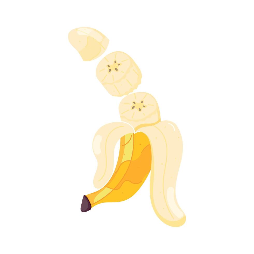 bundel van banaan lekkernijen vlak stickers vector