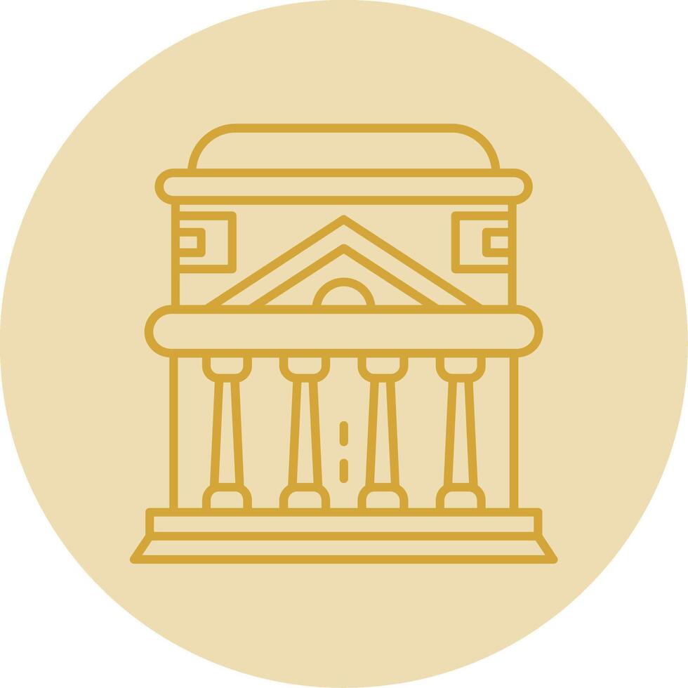 pantheon lijn geel cirkel icoon vector