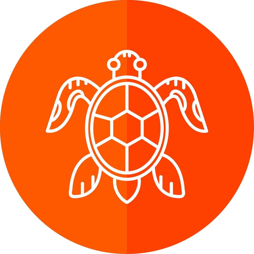 schildpad lijn rood cirkel icoon vector