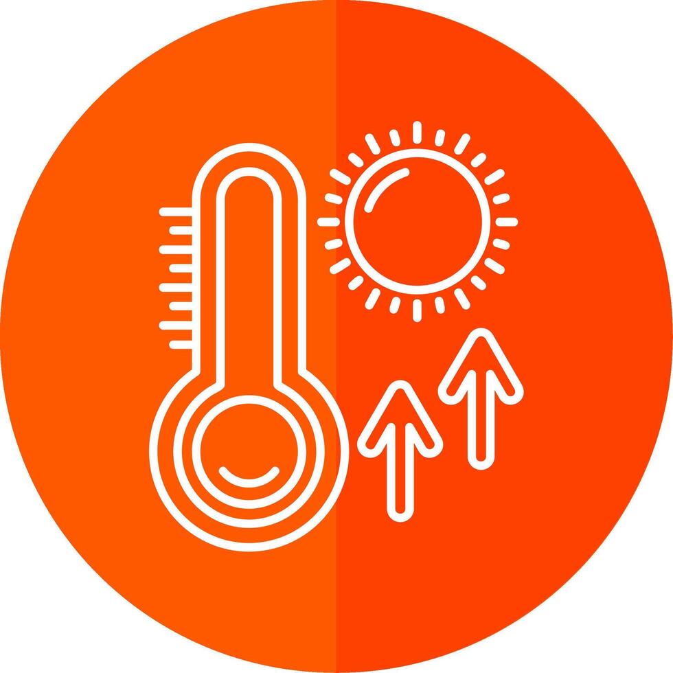 thermometer lijn rood cirkel icoon vector