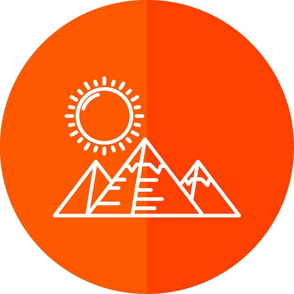piramides lijn rood cirkel icoon vector