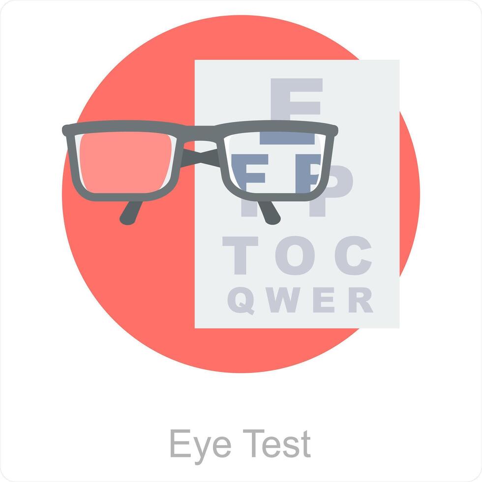 oog test en oog icoon concept vector