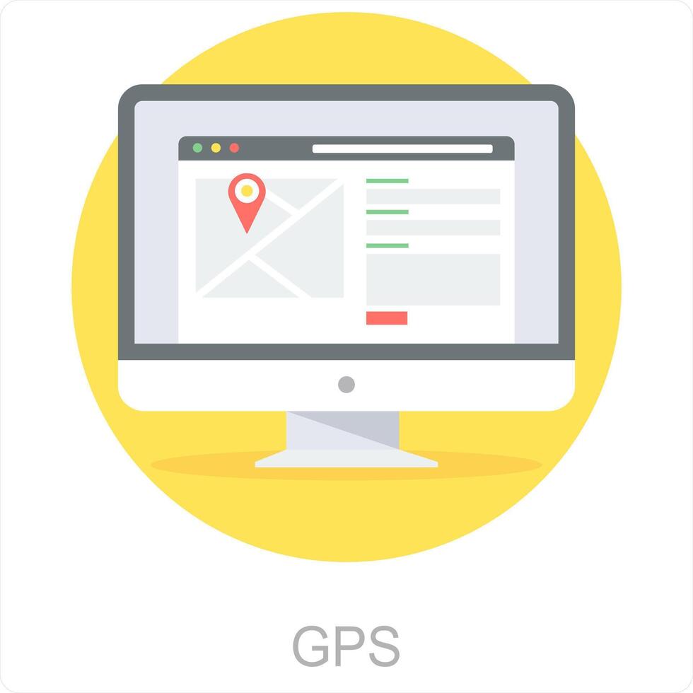 GPS en kaart icoon concept vector