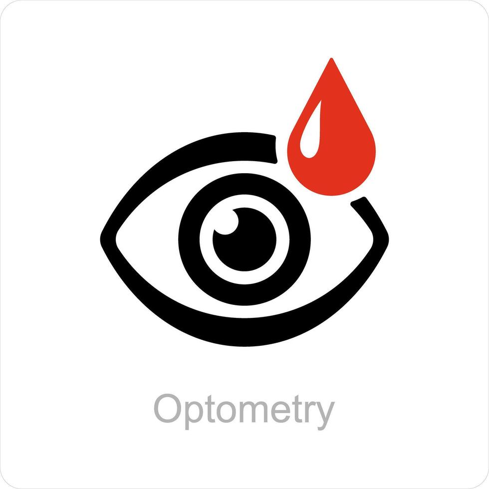 optometrie en oog overleg icoon concept vector