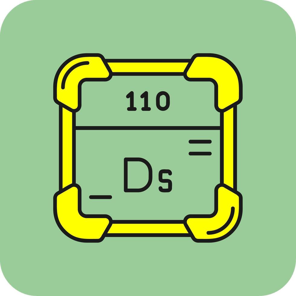 darmstadtium gevulde geel icoon vector