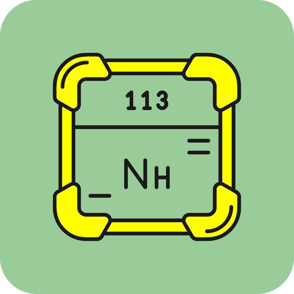 nihonium gevulde geel icoon vector