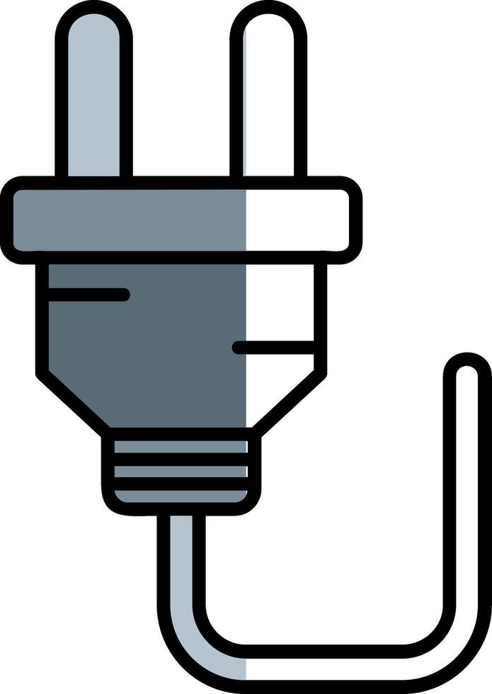 plug gevulde voor de helft besnoeiing icoon vector