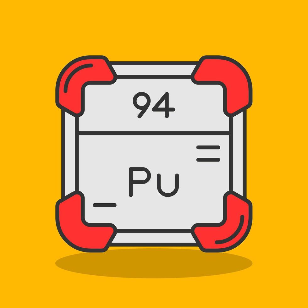 plutonium gevulde schaduw icoon vector