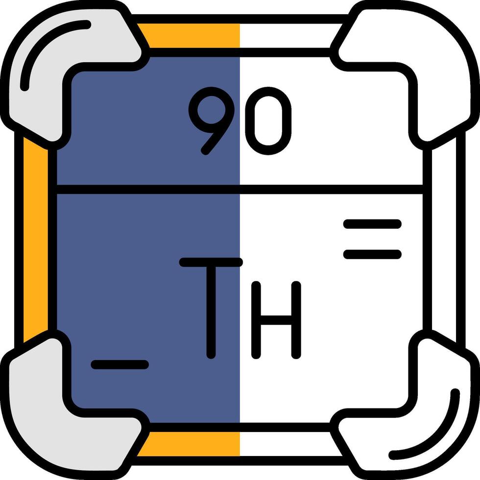 thorium gevulde voor de helft besnoeiing icoon vector