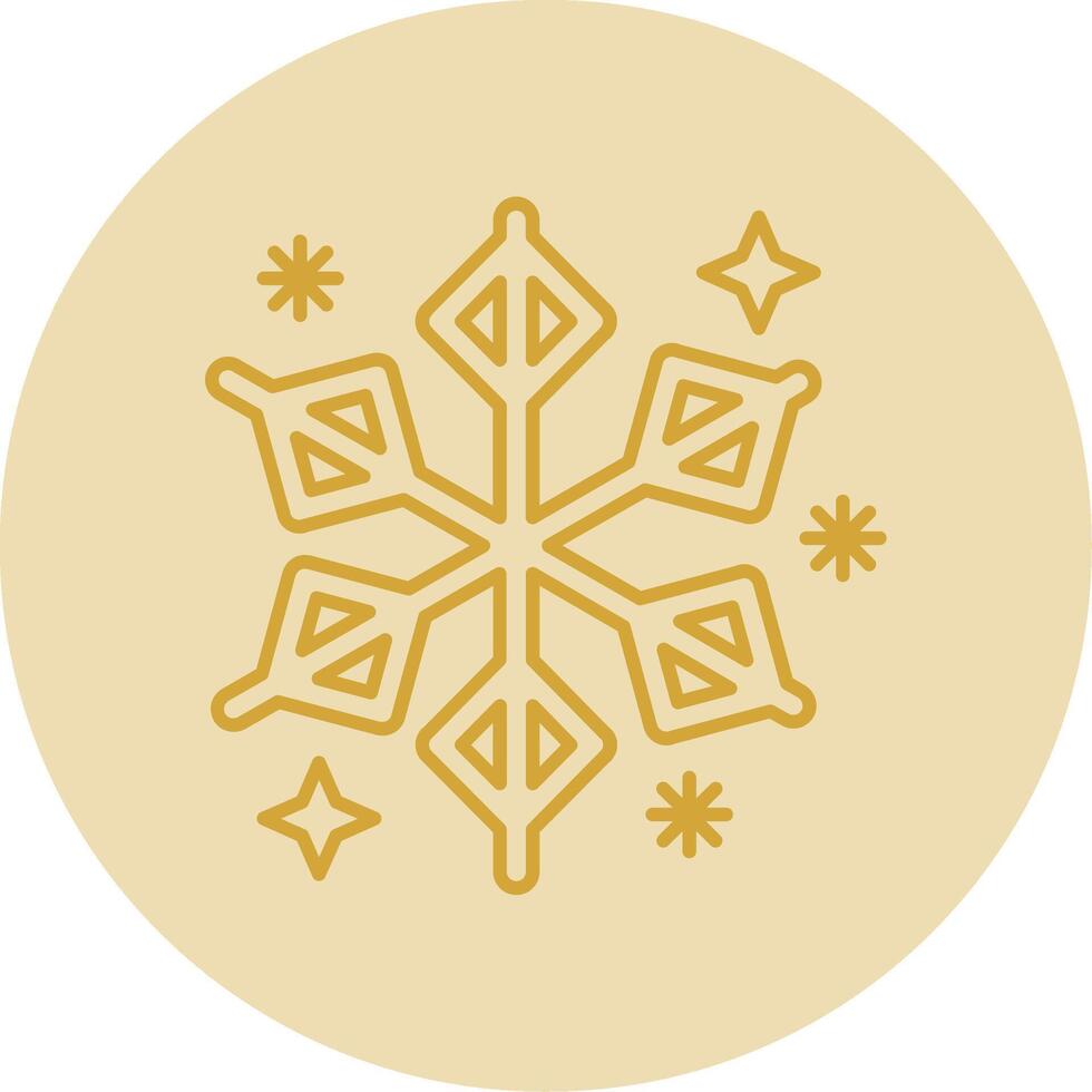 winter lijn geel cirkel icoon vector