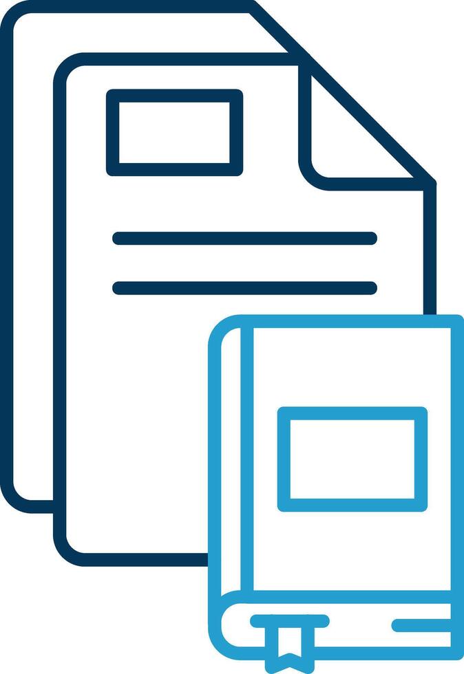 ebook lijn blauw twee kleur icoon vector