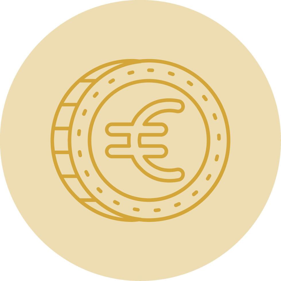 euro lijn geel cirkel icoon vector