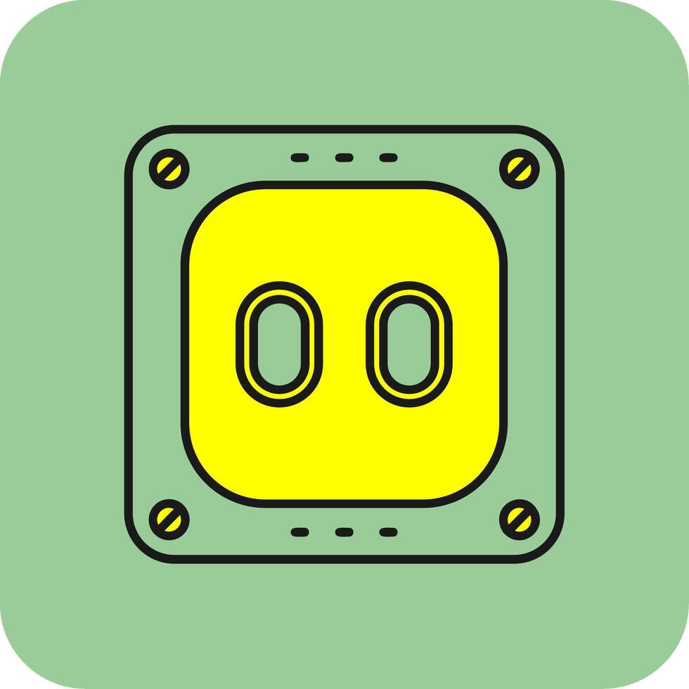 stopcontact gevulde geel icoon vector