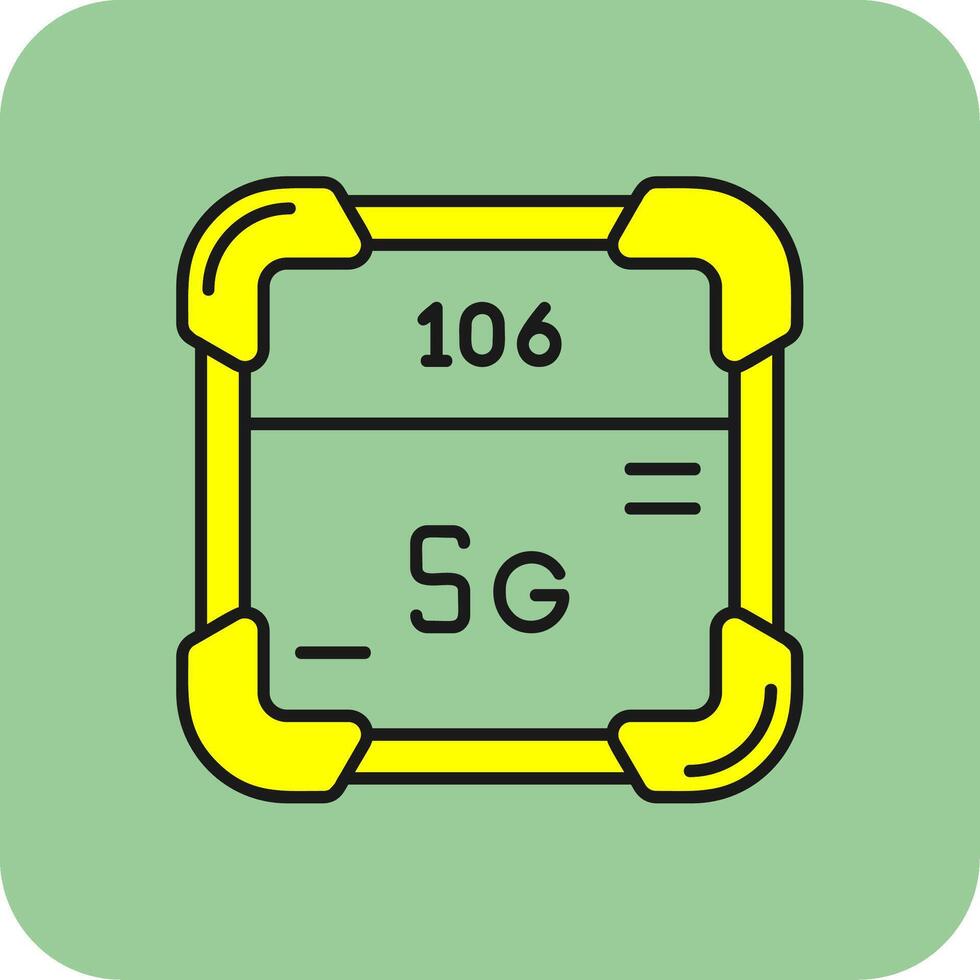 seaborgium gevulde geel icoon vector