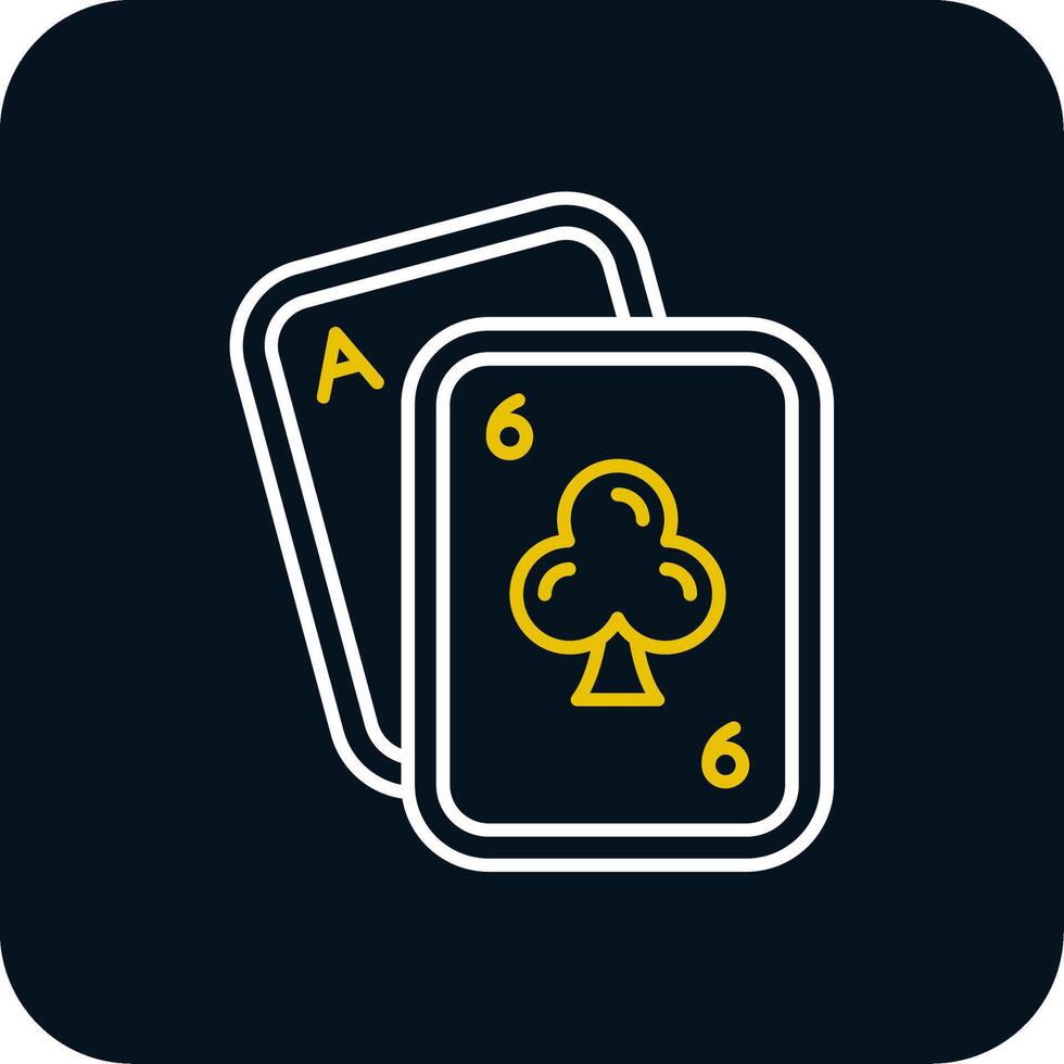poker lijn geel wit icoon vector