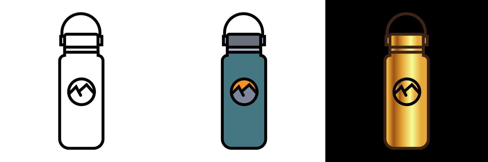 water flessen icoon, een icoon vertegenwoordigen water flessen, symboliseert hydratatie, milieuvriendelijk keuzes, en buitenshuis activiteiten. vector