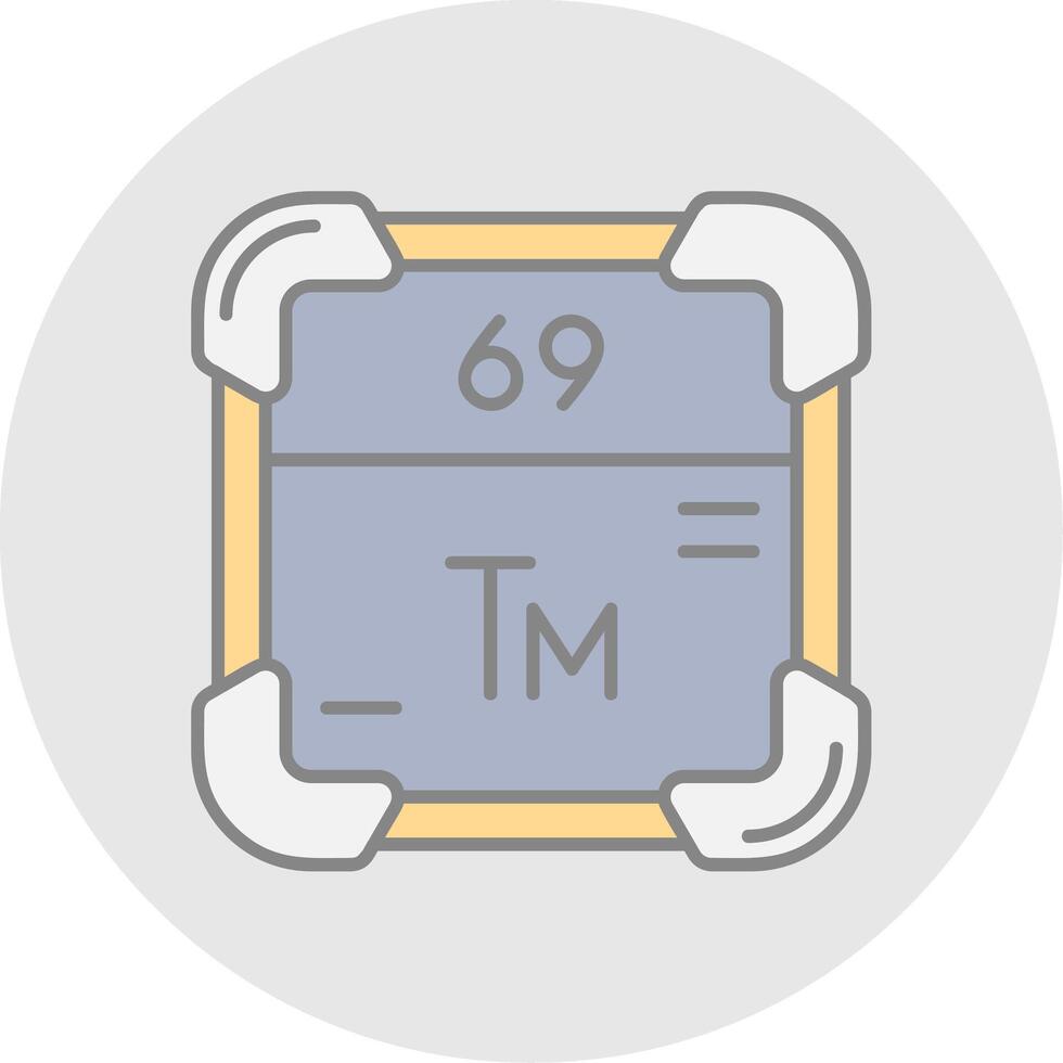 thulium lijn gevulde licht cirkel icoon vector