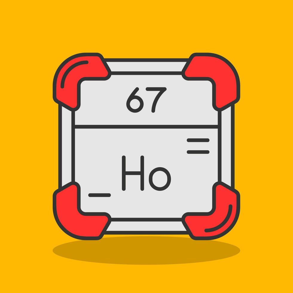 holmium gevulde schaduw icoon vector