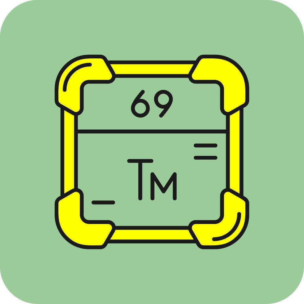 thulium gevulde geel icoon vector