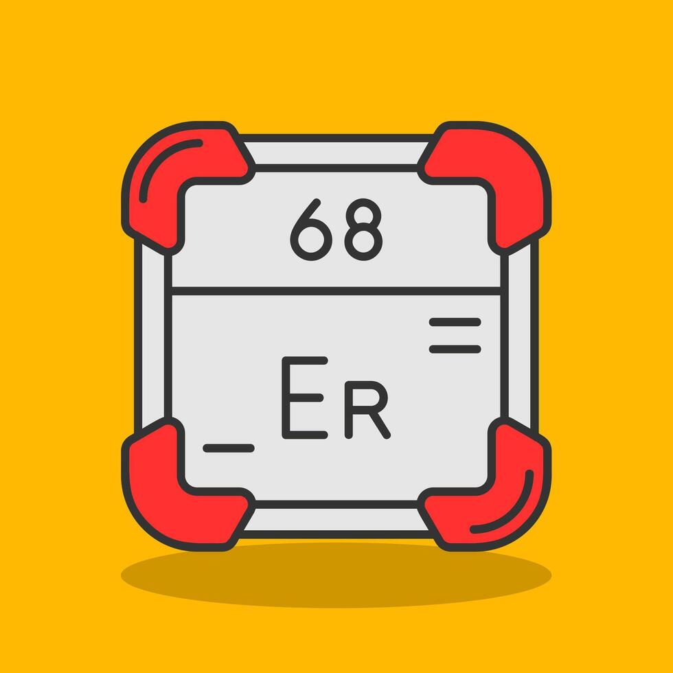 erbium gevulde schaduw icoon vector