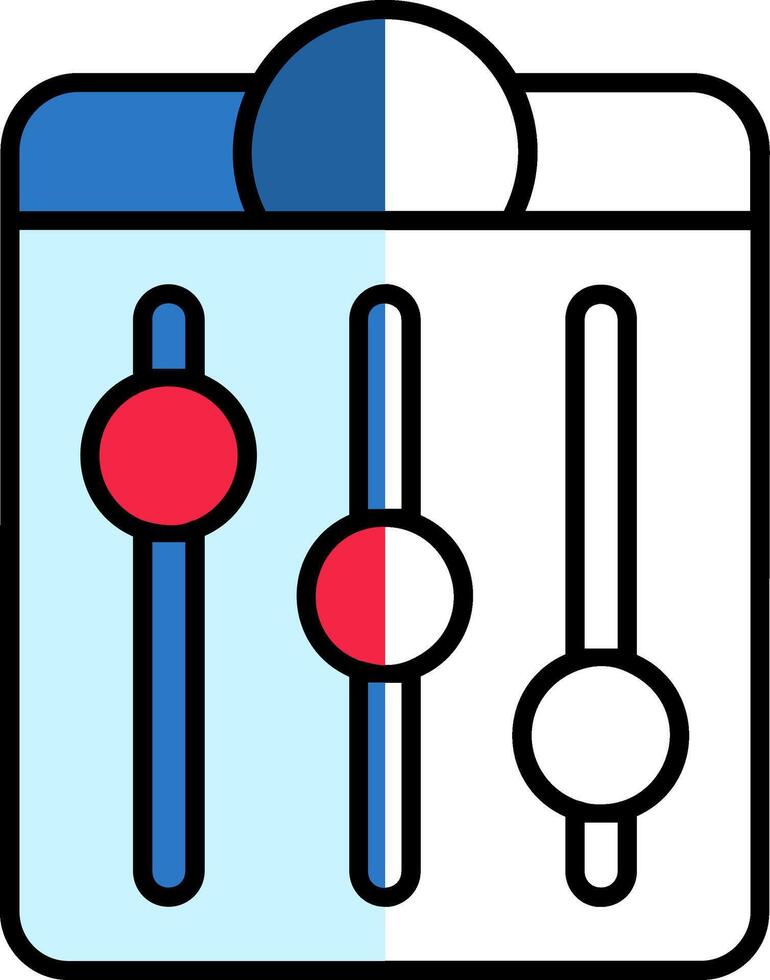 equalizer gevulde voor de helft besnoeiing icoon vector