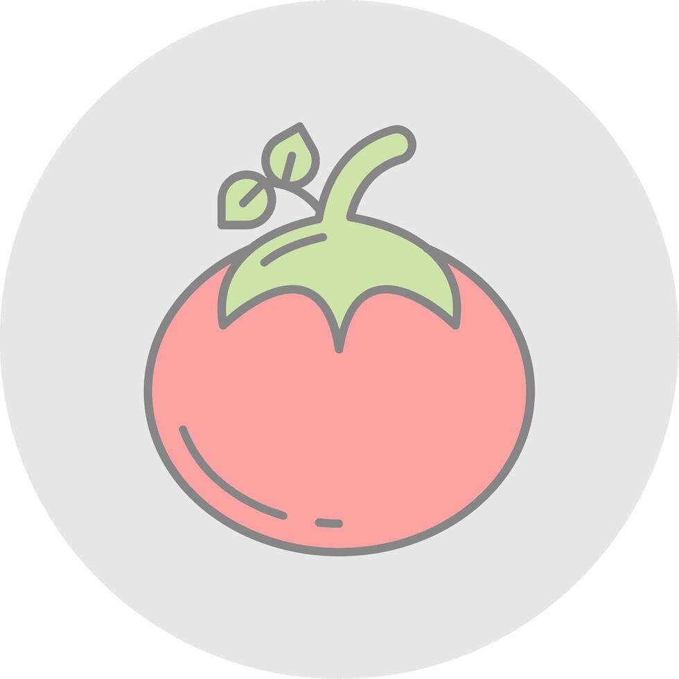 tomaat lijn gevulde licht cirkel icoon vector