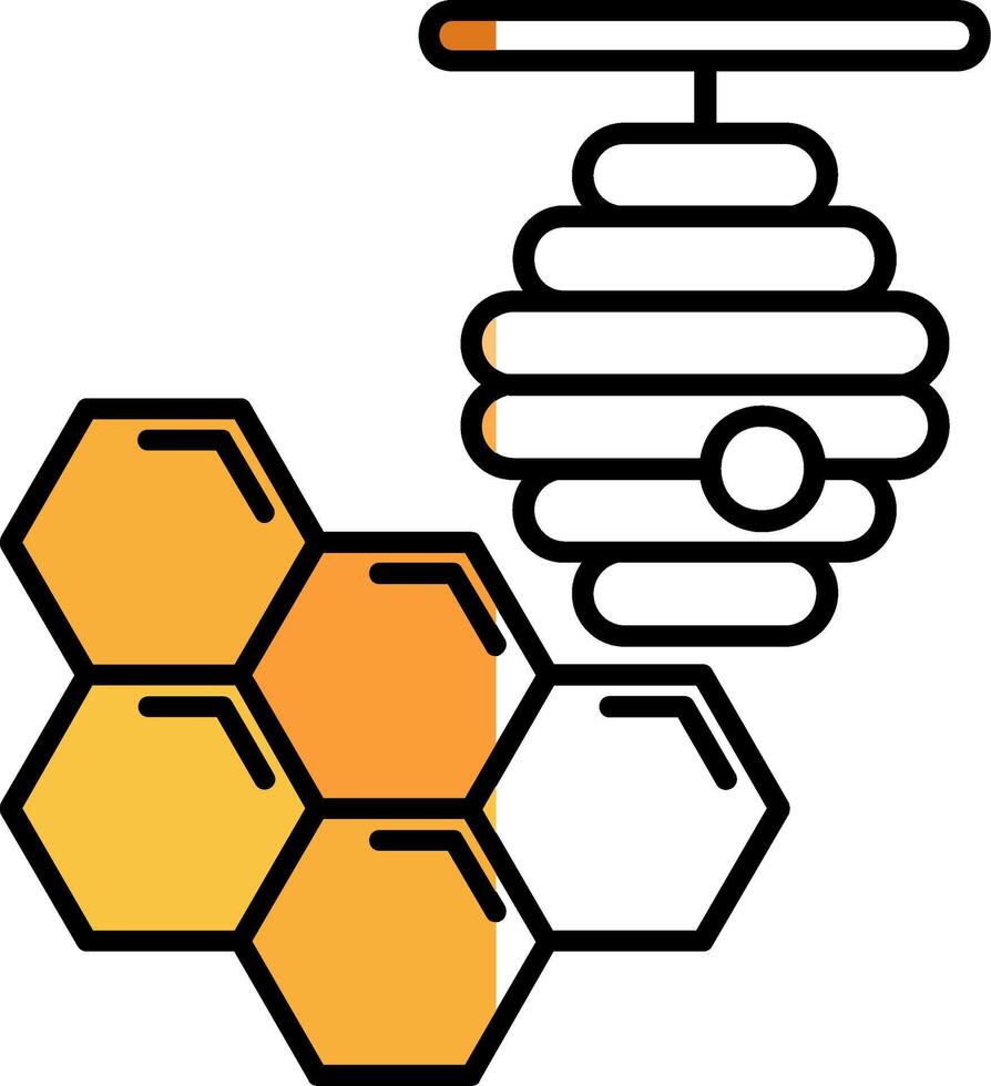 honingraat gevulde voor de helft besnoeiing icoon vector