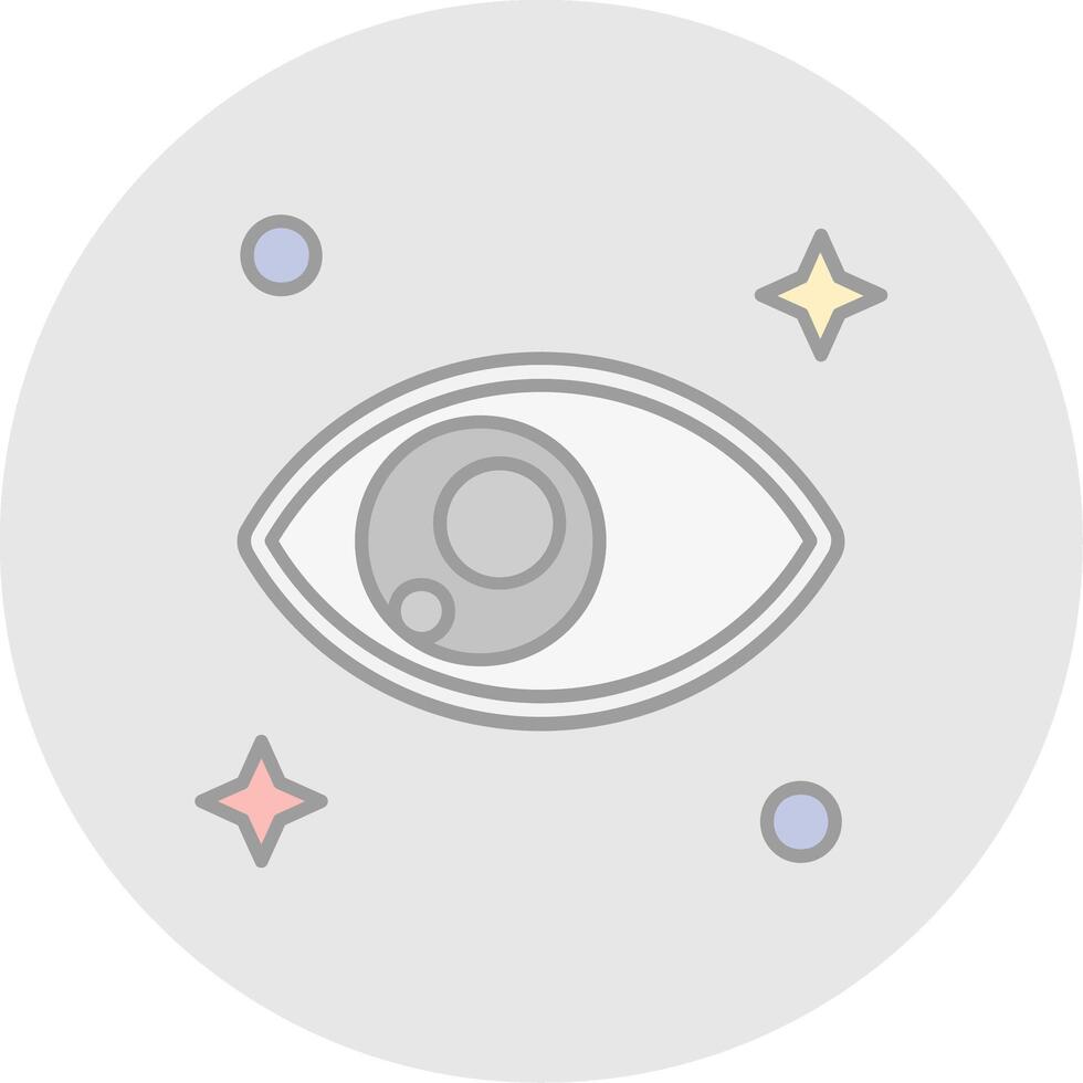 oog lijn gevulde licht cirkel icoon vector