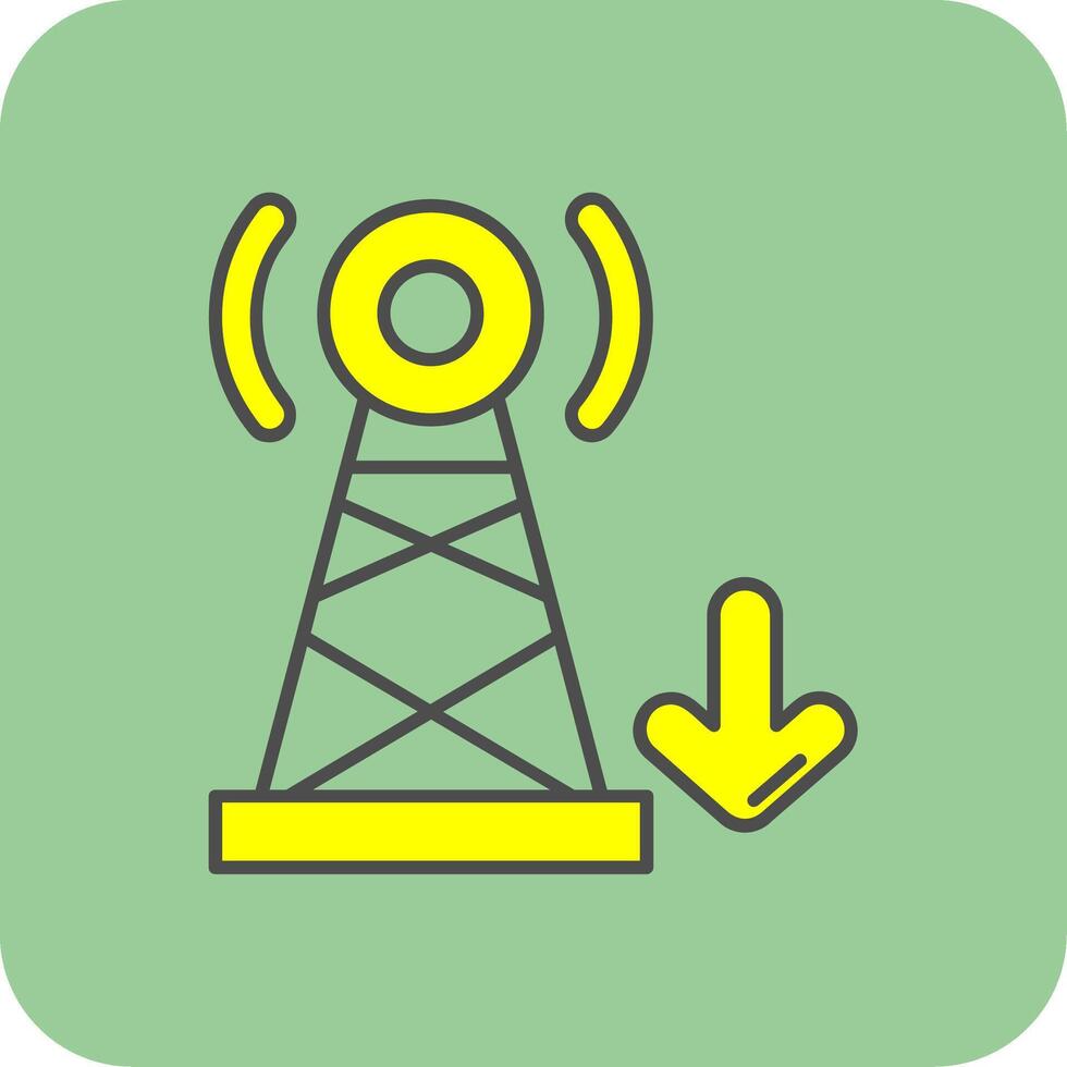 signaal gevulde geel icoon vector