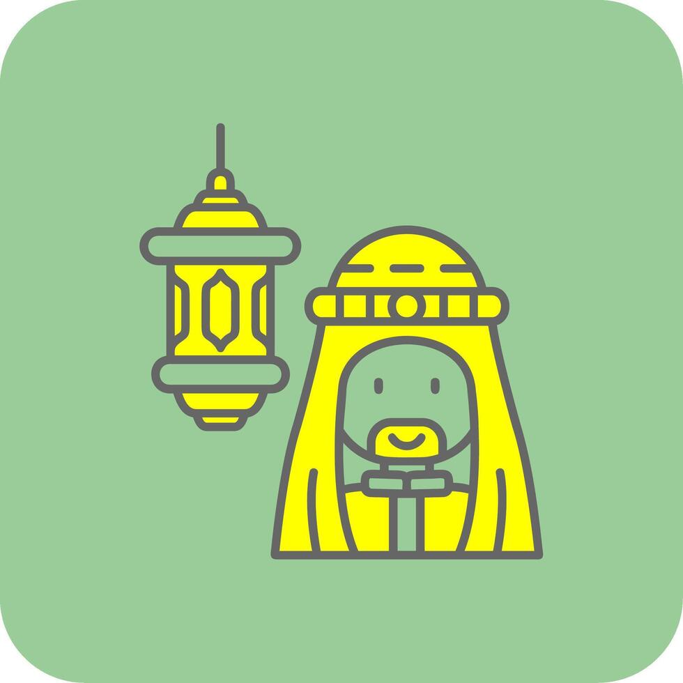 Arabisch gevulde geel icoon vector