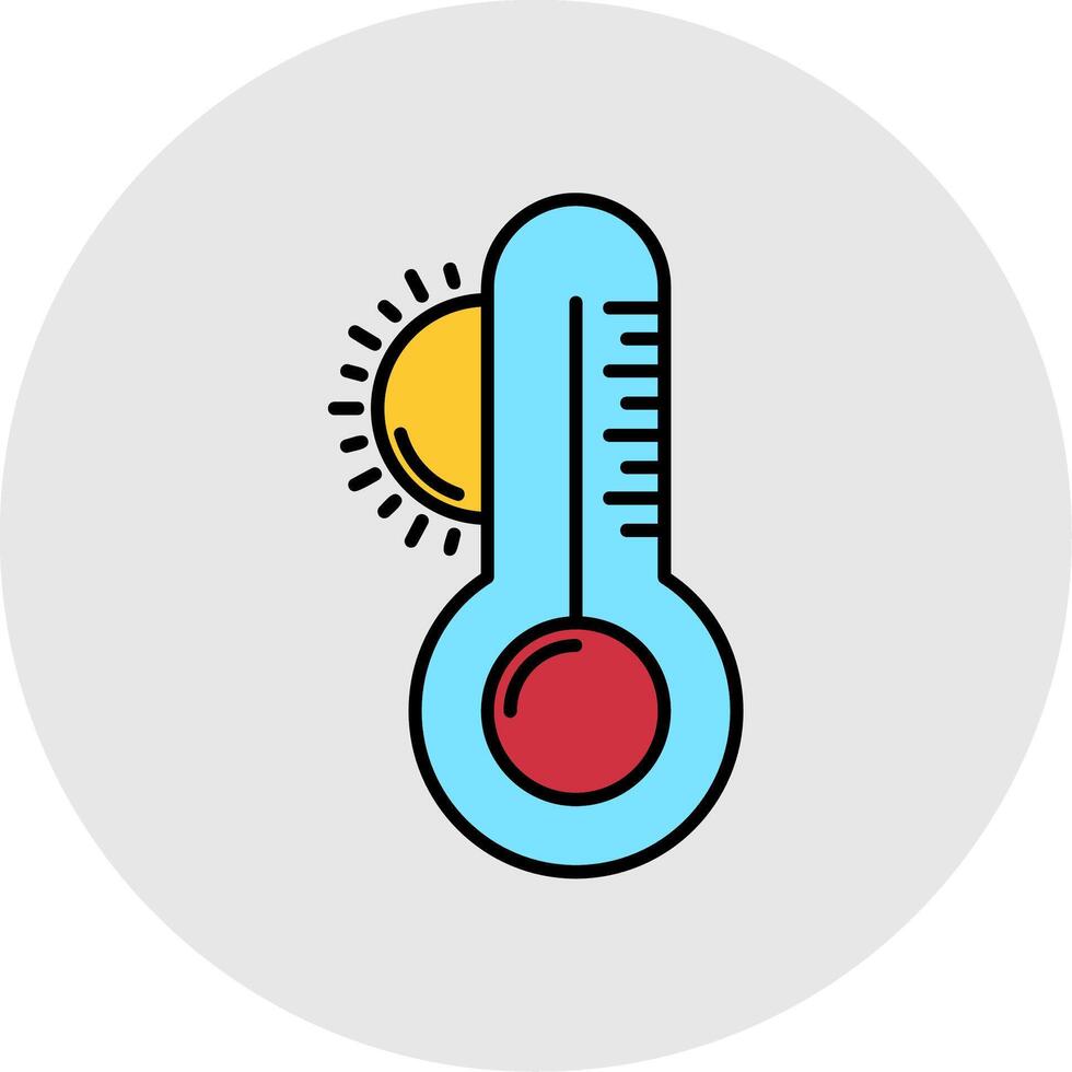 weer lijn gevulde licht cirkel icoon vector