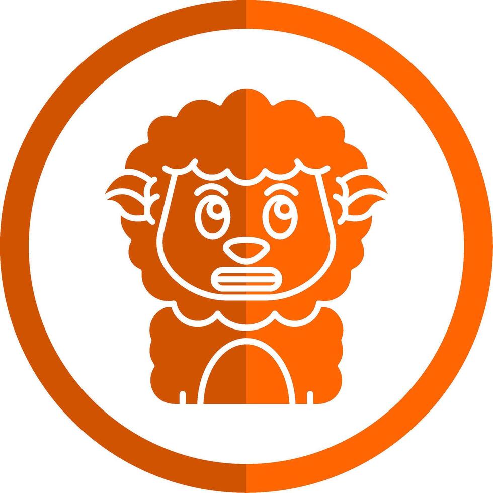 geschokt glyph oranje cirkel icoon vector