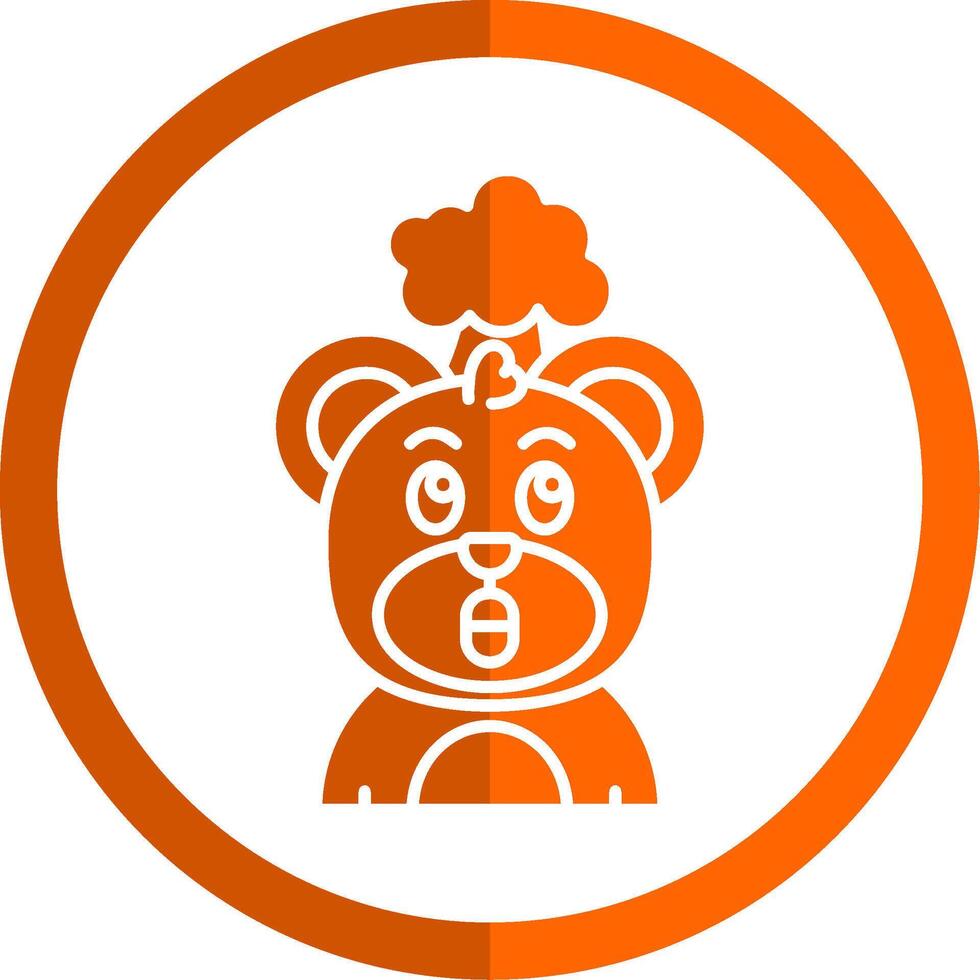 exploderend glyph oranje cirkel icoon vector