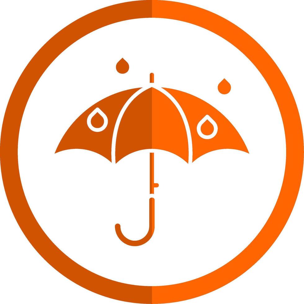 paraplu glyph oranje cirkel icoon vector