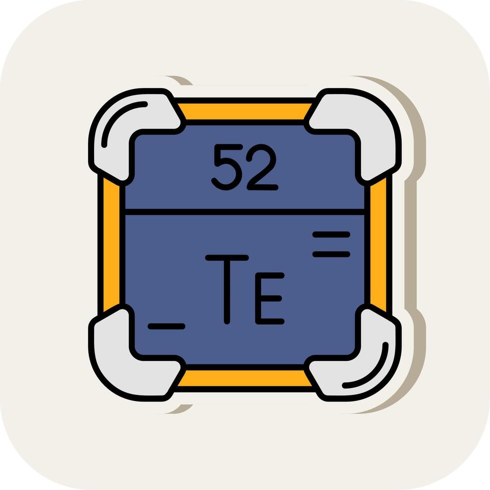 tellurium lijn gevulde wit schaduw icoon vector