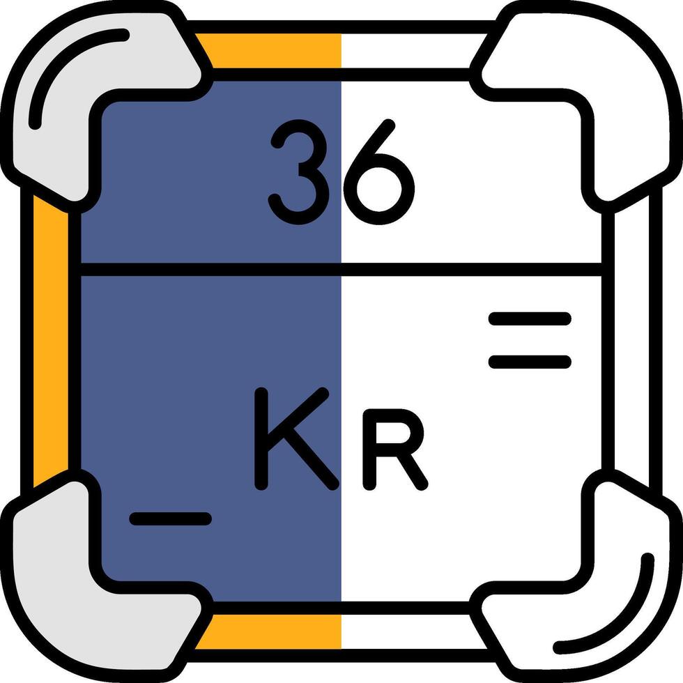 krypton gevulde voor de helft besnoeiing icoon vector