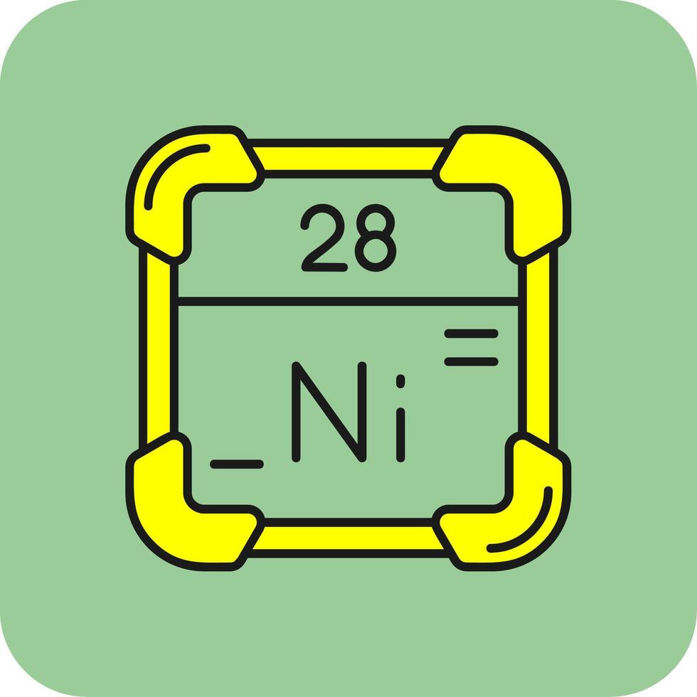 nikkel gevulde geel icoon vector
