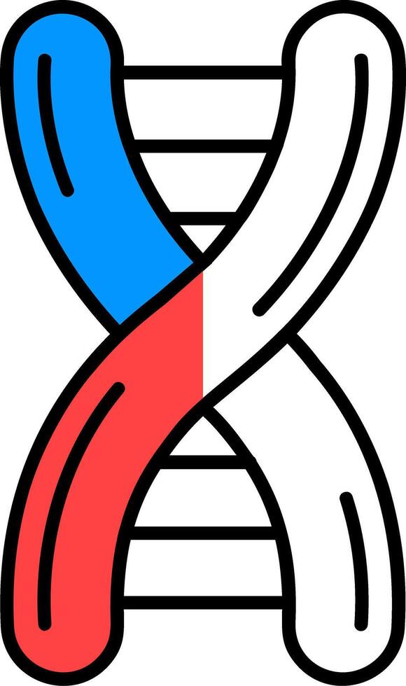 dna gevulde voor de helft besnoeiing icoon vector