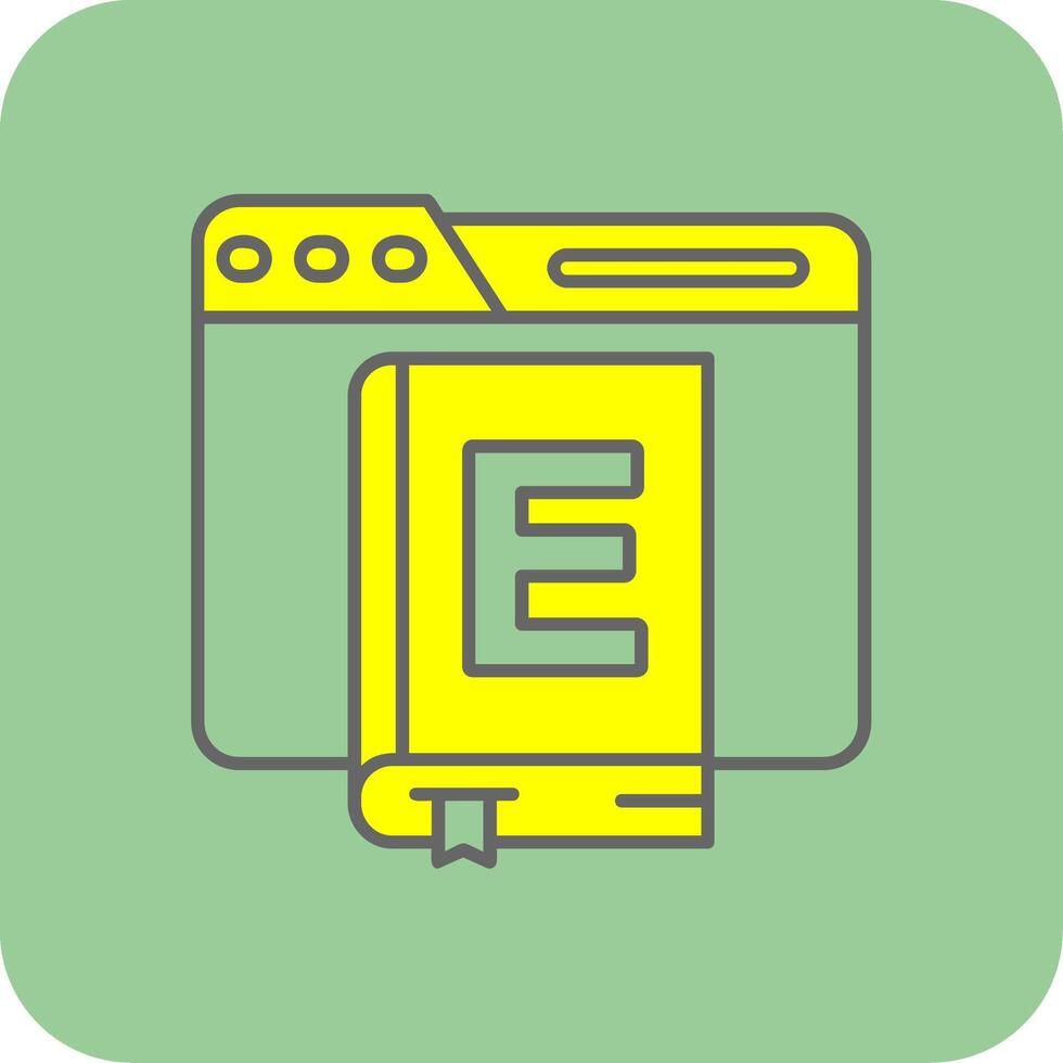ebook gevulde geel icoon vector